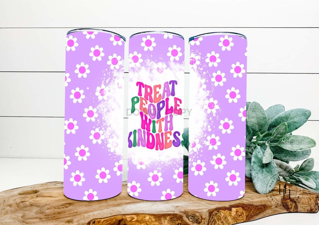 Treat People With Kindness Retro Completed 20Oz Skinny Tumbler Sublimation